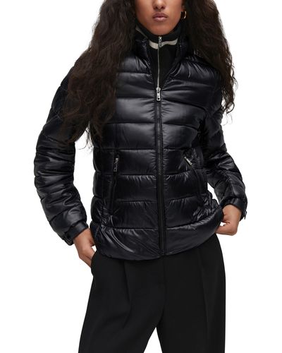 Mango Quilted Puffer Jacket - Black
