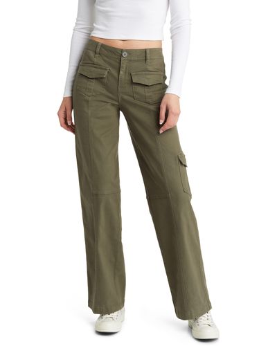 1822 Denim Wide Leg Cargo Pants - Green