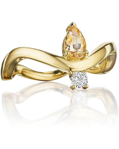 Hueb Mirage Yellow Sapphire & Diamond Ring - Metallic