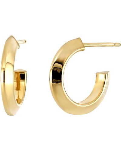 Bony Levy Beveled 14k Gold huggie Hoop Earrings - Metallic