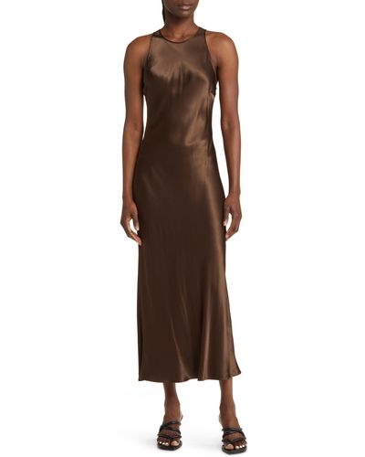 Rails Solene Satin Tank Dress - Brown