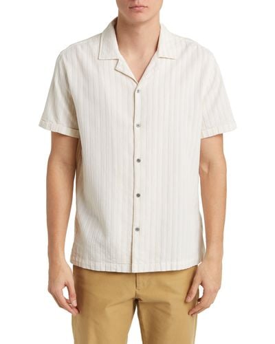 Rails Sinclair Textured Stripe Camp Shirt - White
