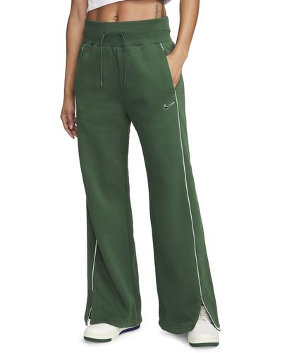 Nike Sportswear Phoenix Fleece High-waisted Open-hem Sweatpants - Green