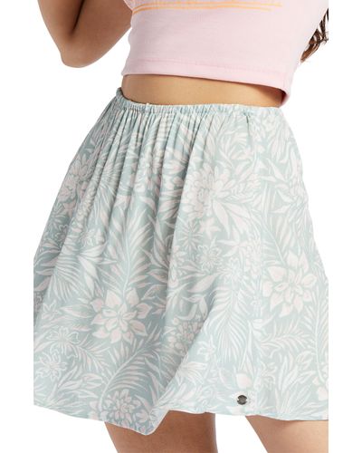 Roxy Para Paradise Floral Crepe Skirt - Gray