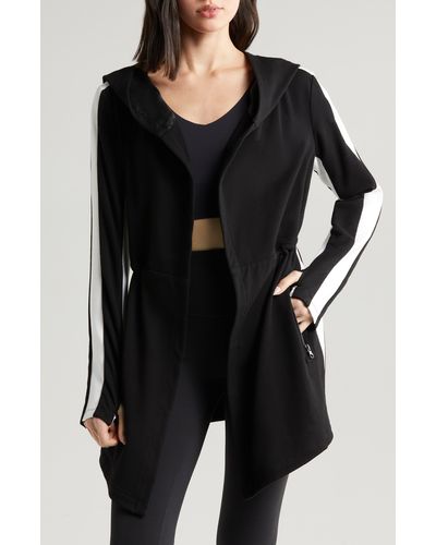 BLANC NOIR Anastasia Hooded Stretch Cotton Jacket - Black