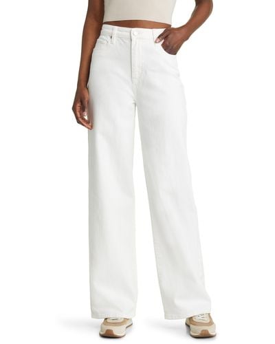 Blank NYC The Franklin Rib Cage Wide Leg Jeans - White