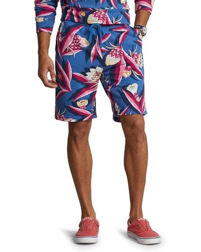 Polo Ralph Lauren Floral French Terry Sweat Shorts - Blue