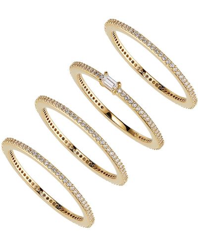 Nadri Pave The Way Set Of 4 Cubic Zirconia Stacking Rings - White