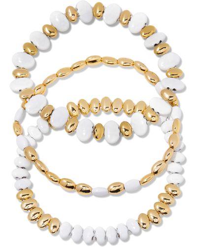 Brook and York Monterey Set Of 3 Beaded Bracelets - White