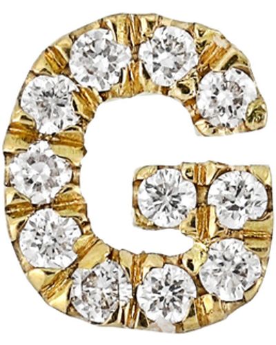 Bony Levy Icon Diamond Initial Single Stud Earring - White