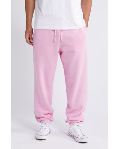 Elwood Core Organic Cotton Brushed Terry Sweatpants - Pink