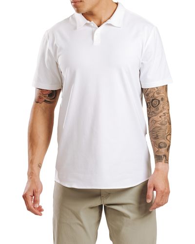 Western Rise Cotton Blend Polo Shirt - White
