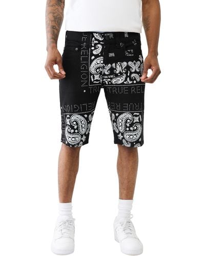 True Religion Ricky Stretch Cotton Drawstring Shorts - Black