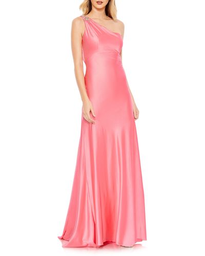 Mac Duggal One Shoulder Long Evening Dress - Pink