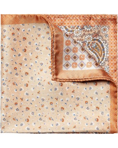 Eton Four-in-one Paisley Silk Pocket Square - Pink