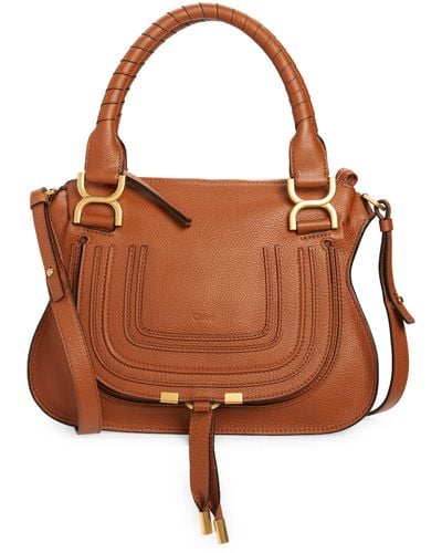 Chloé Small Marcie Leather Satchel - Brown
