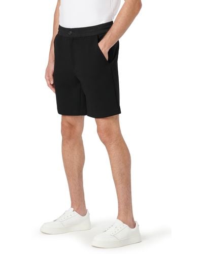 Bugatchi Flat Front Knit Shorts - Black