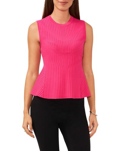 Halogen® Halogen(r) Sleeveless Peplum Sweater - Pink