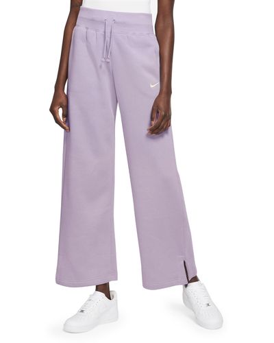 Nike Sportswear Phoenix High Waist Wide Leg Sweatpants - Purple