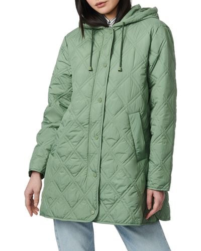 Bernardo Hooded Quilted Liner Jacket - Green