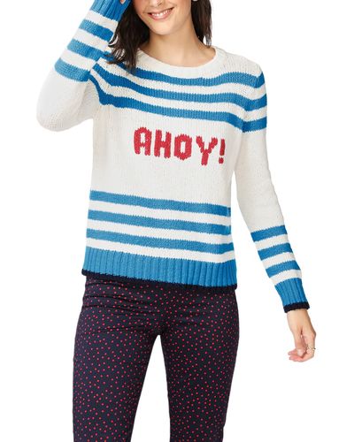 Court & Rowe Ahoy Stripe Cotton Sweater - Blue