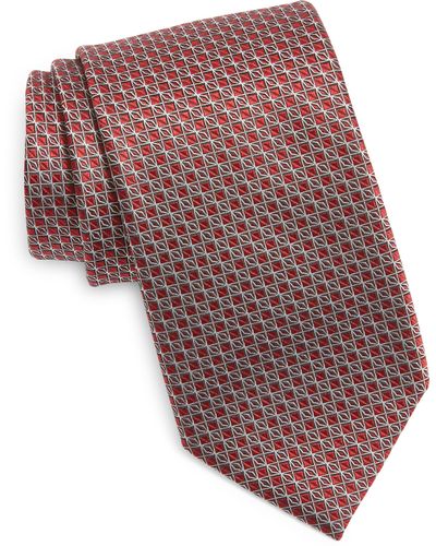 ZEGNA Cento Fili Silk Jacquard Tie - Red