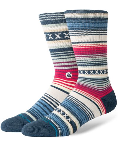 Stance Current Stripe Cotton Blend Crew Socks - Blue