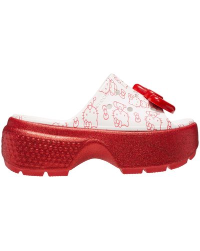 Crocs™ Gender Inclusive Hello Kitty Stomp Platform Slide Sandal - Red