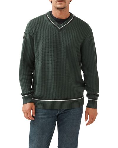Rodd & Gunn Little Bay Tipped V-neck Sweater - Black