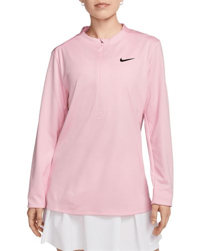 Nike Dri-fit Uv Advantage Half Zip Pullover - Pink