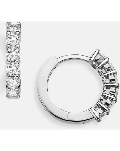 Roberto Coin Diamond huggie Hoop Earrings - Metallic
