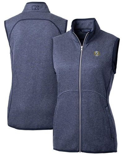Cutter & Buck North Carolina Tar Heels Mainsail Sweater-knit Full-zip Vest At Nordstrom - Blue