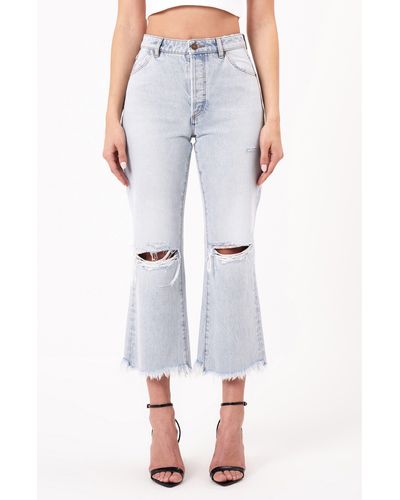 Rolla's Ripped Crop Jeans - Blue