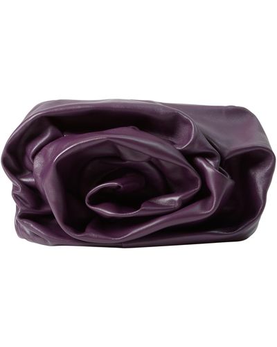 Burberry Rose Gathered Lambskin Frame Clutch - Purple