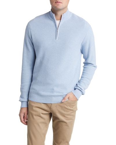 Peter Millar Nevis Twisted Quarter-zip Sweater - Blue