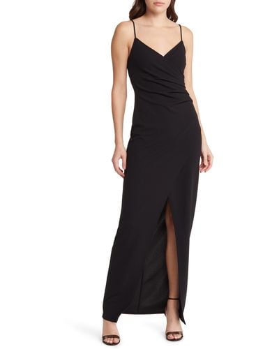 Lulus Sweetest Admirer Ruched Gown - Black