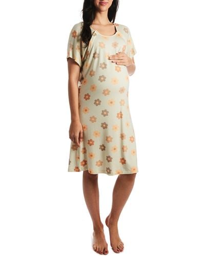 Everly Grey Rosa Jersey Maternity Hospital Gown - Natural