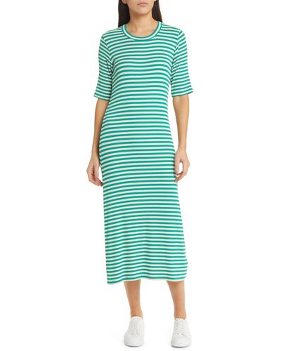 Masai Norits Stripe T-shirt Dress - Green