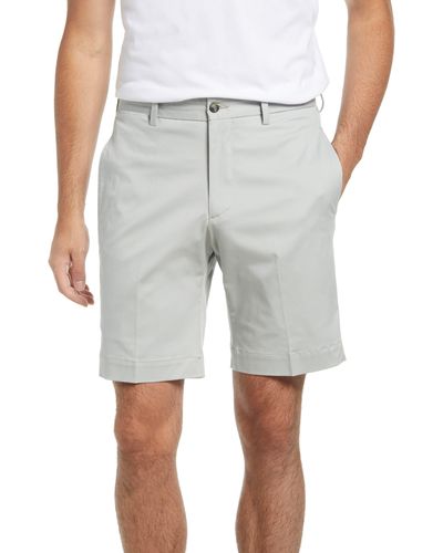 Berle Charleston Khakis Flat Front Stretch Twill Shorts - Gray