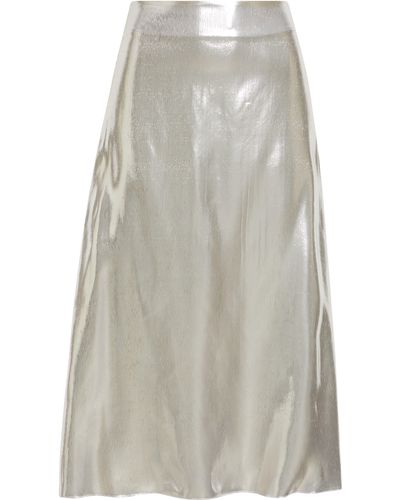 Partow Dana Metallic A-line Skirt - Gray