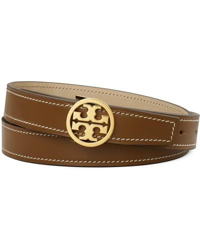 Tory Burch Miller Reversible Leather Belt - Brown