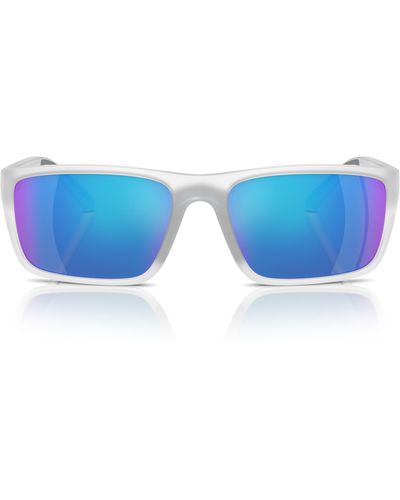 Scuderia Ferrari 59mm Mirrored Rectangular Sunglasses - Blue
