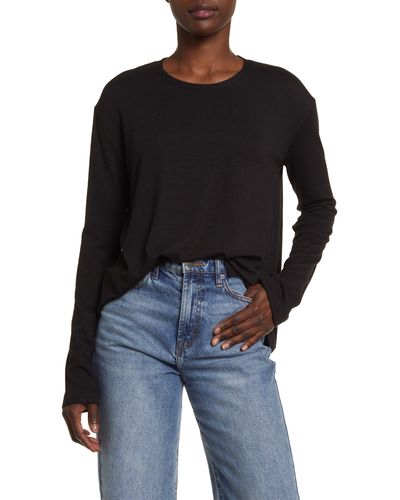 Rag & Bone The Knit Long Sleeve T-shirt - Black