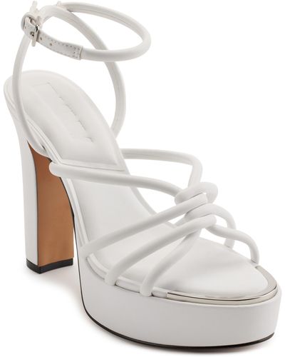 DKNY Ankle Strap Platform Sandal - White