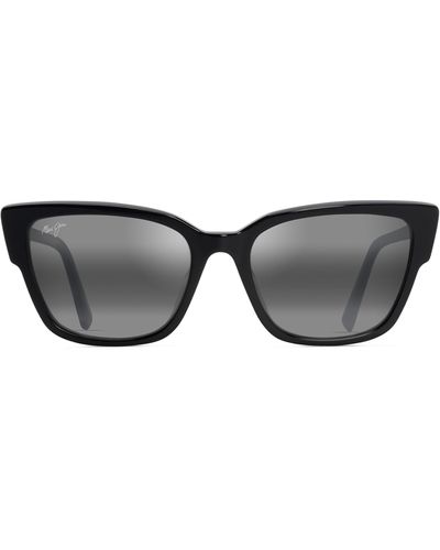 Maui Jim Kou 55mm Polarized Cat Eye Sunglasses - Black