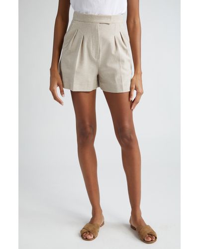 Max Mara Jessica Tailored Cotton Tweed Shorts - White