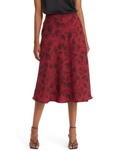 Nordstrom Luxe Drape A-line Skirt - Red