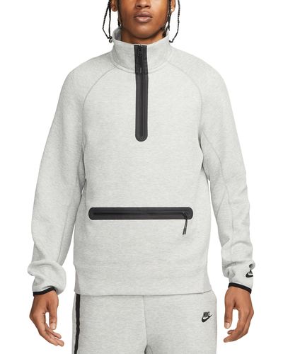 Nike Tech Fleece Half Zip Pullover - Gray