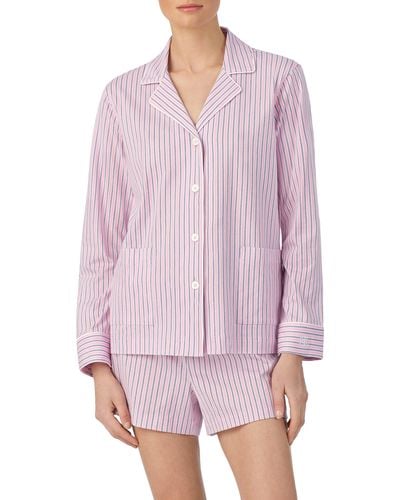 Lauren by Ralph Lauren Print Organic Cotton Short Pajamas - Purple