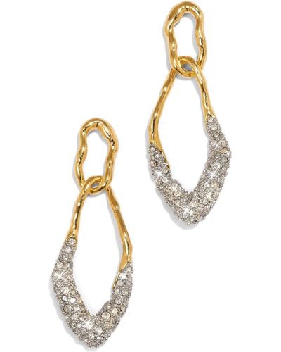 Alexis Solanales Crystal Pavé Double Link Earrings - Metallic